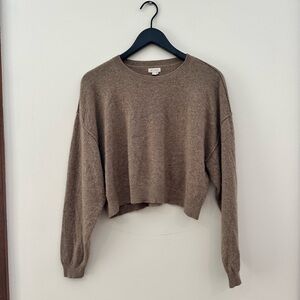 Cashmere Anthropologie Pilcro Taupe Crew Neck Sweater
